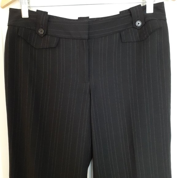 Ann Taylor Wool Blend Pinstripe Trousers Black Size 6 - Picture 4 of 11